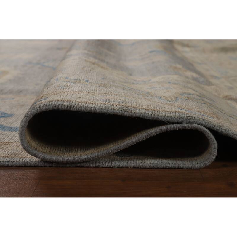 Hand Knotted Oriental 100% Wool Carpet Transitional All-Over Greys & Charcoal Oushak Area Rug - 11' 9'' X 9' 2''