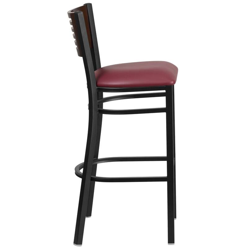 2 Pk. Hercules Series Decorative Slat Back Metal Restaurant Barstool - 19.75"W x 20"D x 43"H - 19.75"W x 20"D x 43"H