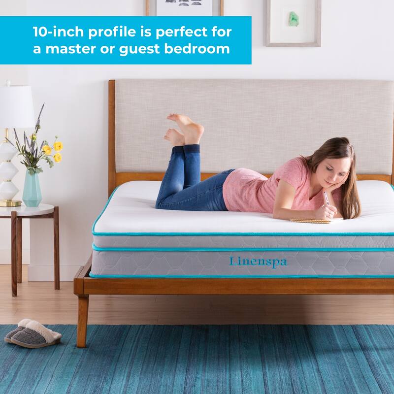 Linenspa Essentials 10 Inch AlwaysCool Memory Foam Hybrid Mattress