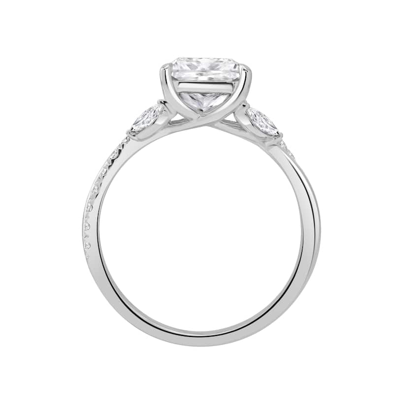Auriya 14k Gold 5 3/5ctw Princess Lab grown Twisted-Shank Diamond Engagement Ring (E-F VS)