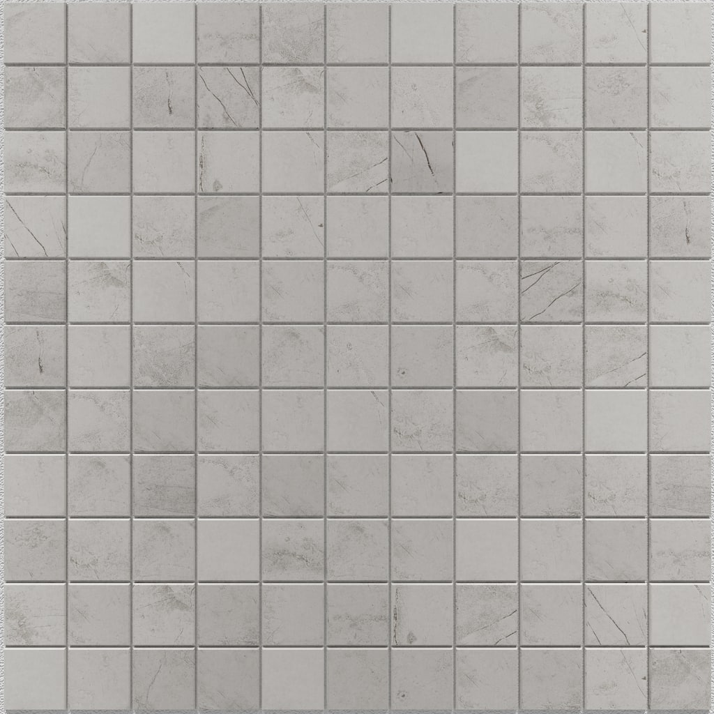 Pierre 12 in. x 12 in. Glazed Light Grey Matte Porcelain Mosaic Wall and Floor Tile