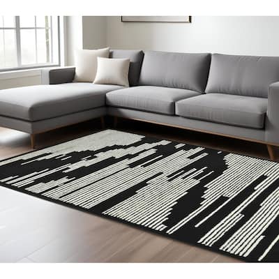 HomeRoots Abstract Lodge Rectangle Area Rug