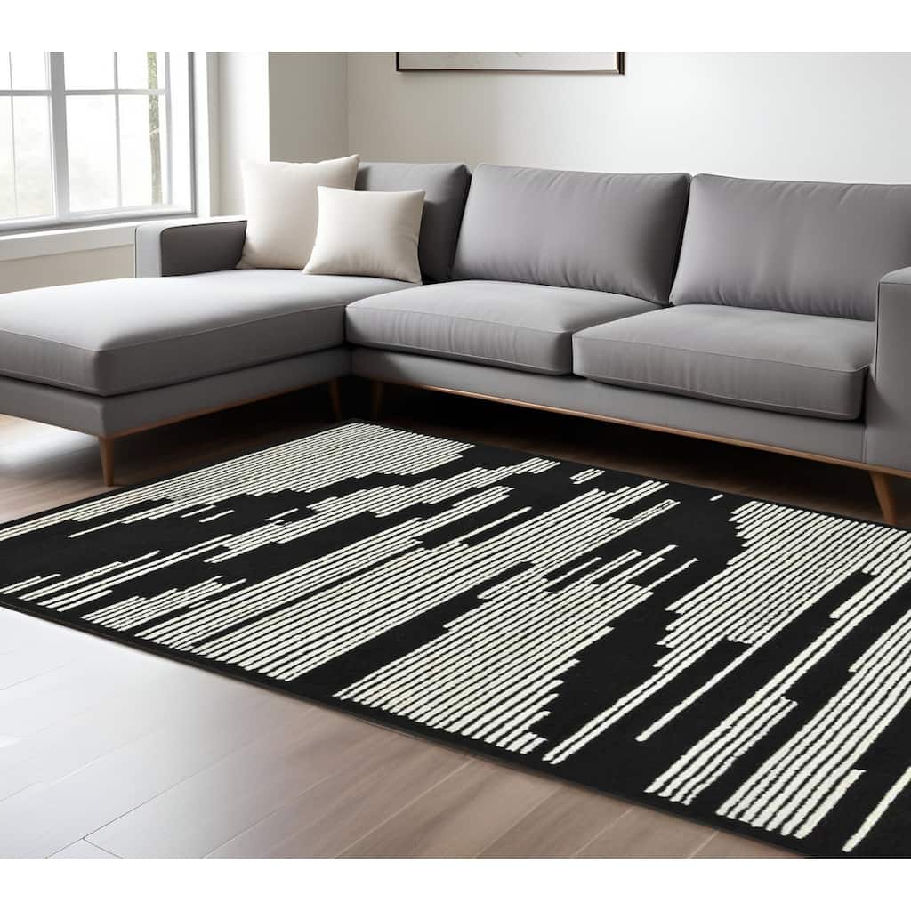 HomeRoots Abstract Lodge Rectangle Area Rug