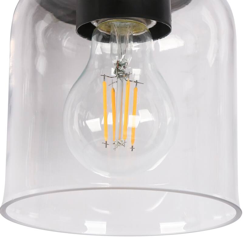 Regan Modern Farmhouse Black 3-Light Linear Bathroom Vanity Lights with Bell shaped Glass - L22"*W10"* H7.1"