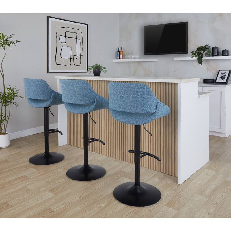 Silver Orchid Svellingen Adjustable Bar Stool with Rounded T Footrest - Set of 2