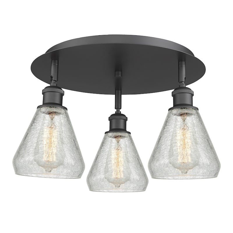 Innovations Lighting Conesus - 3 Light 18" Flush Mount - Matte Black
