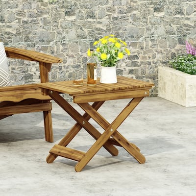 Malibu Outdoor Folding Side Table by GDFStudio - 22.75"W x 15"D x 18.5"H