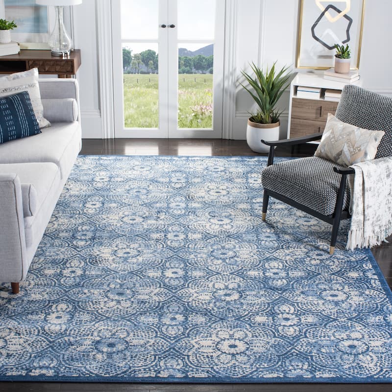 SAFAVIEH Brentwood Cira Traditional Oriental Rug - 9' x 12' - Navy/Creme