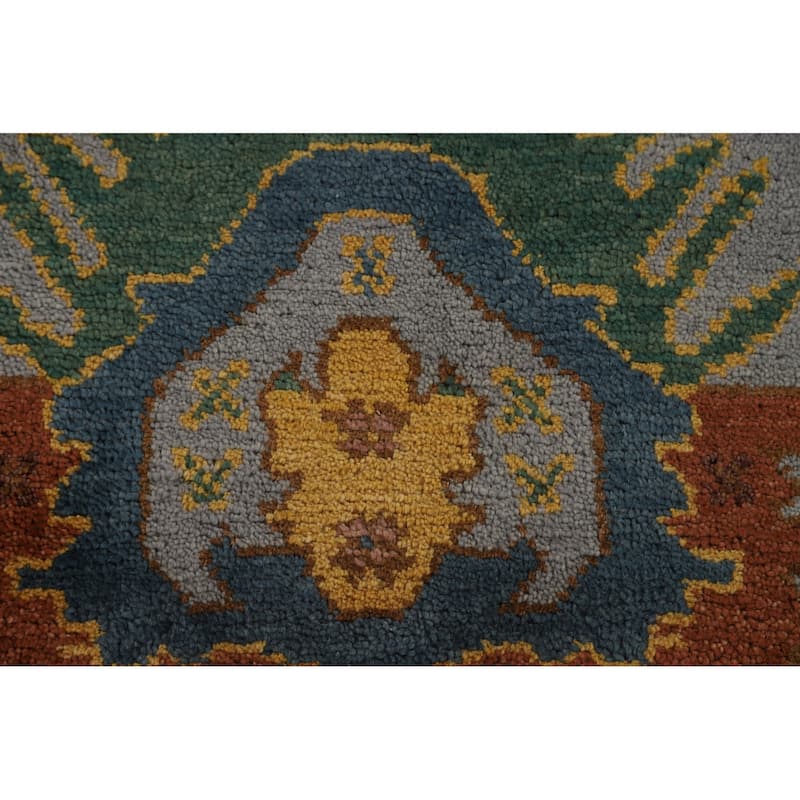 All-Over Oushak Area Rug Hand-Knotted Wool Carpet - 8'0" x 10'0"