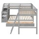 preview thumbnail 4 of 14, L-Shaped Twin over Full Bunk Bed With 3 Drawers,Ladder and Staircase for family