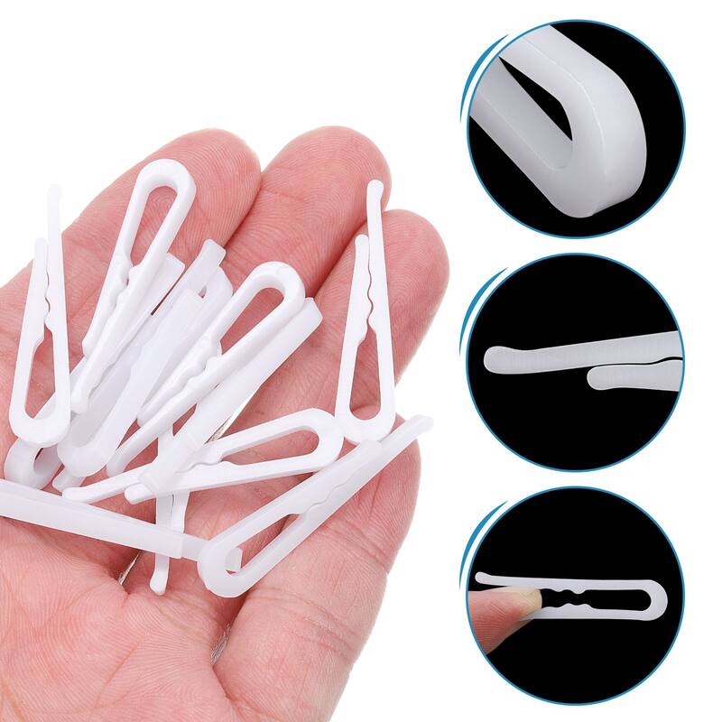 300Pcs Plastic Alligator Clips, 1.5" White U Shape Shirt Clip with Teeth - White
