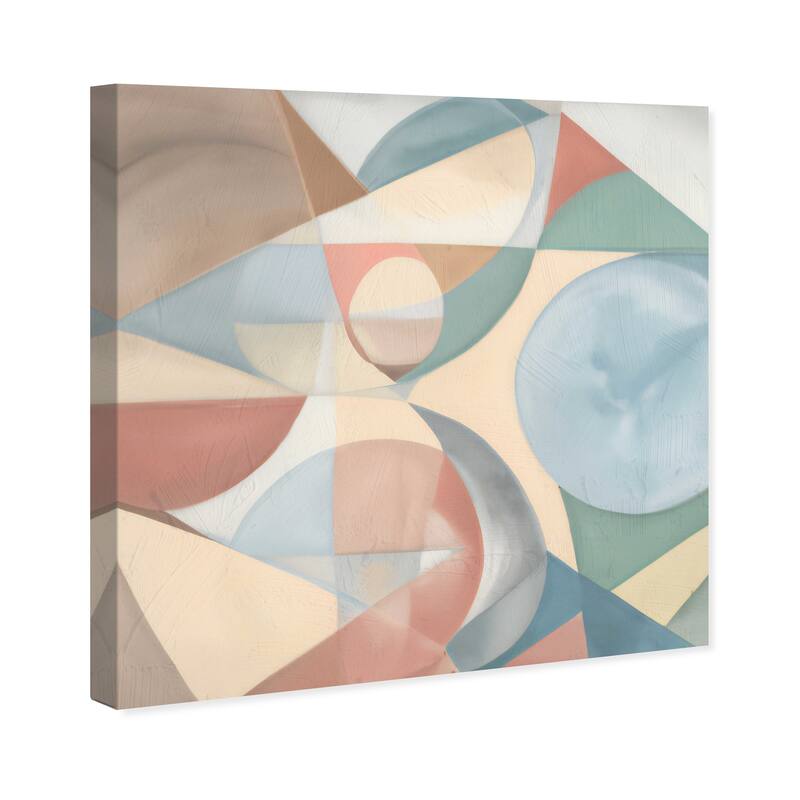 Wynwood Studio Canvas Abstract Pastel Geos II Blue and Modern & Contemporary Wall Art Canvas Print