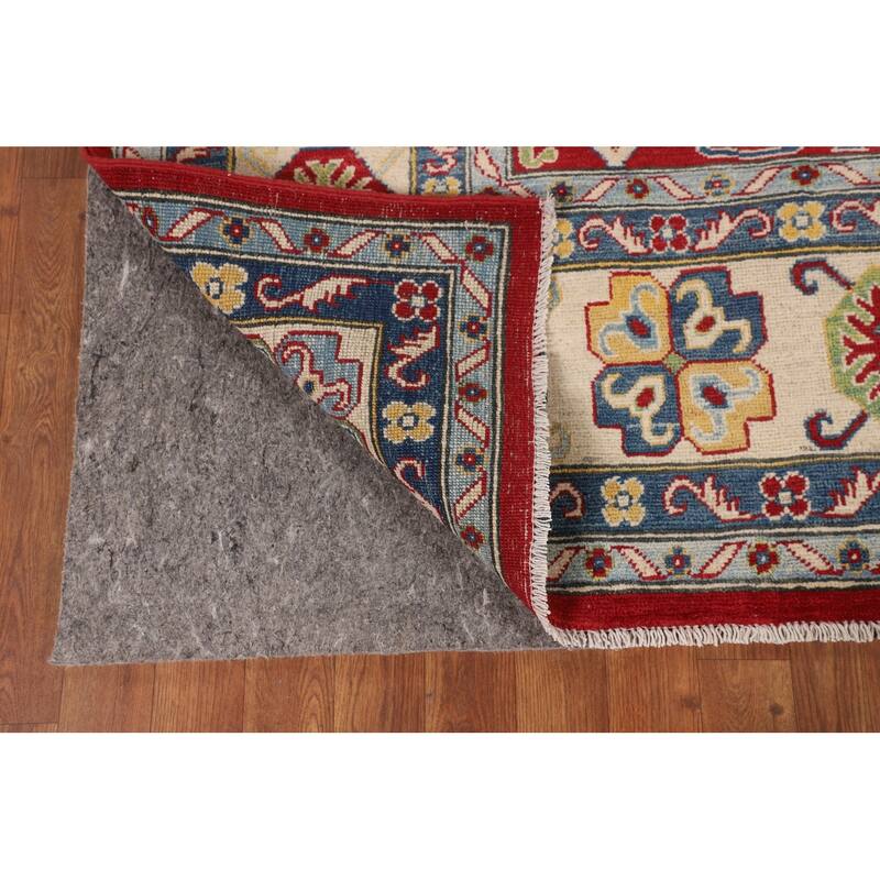 Red Traditional Kazak Oriental Area Rug Hand-Knotted Wool Carpet - 6'7" x 9'8"