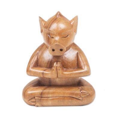 Novica Handmade Gentle Apprentice Wood Statuette