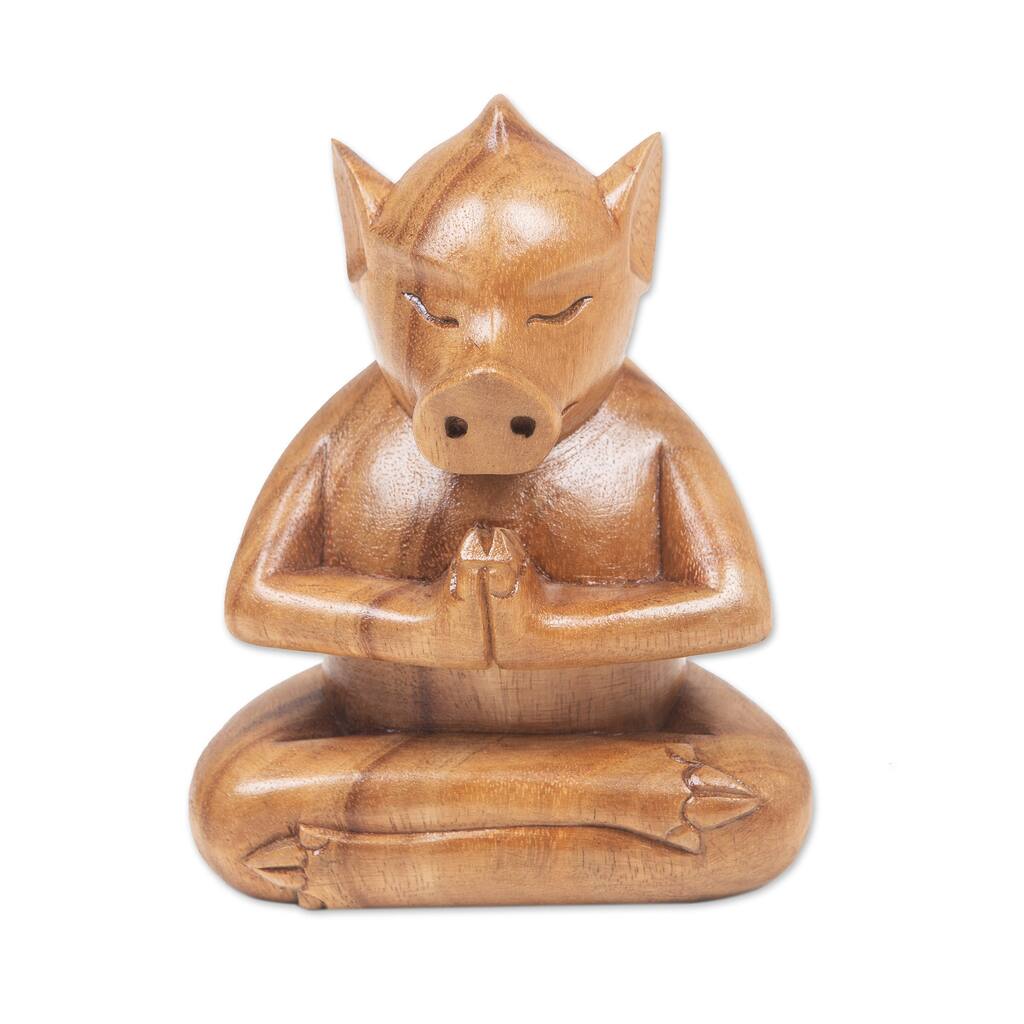 Novica Handmade Gentle Apprentice Wood Statuette