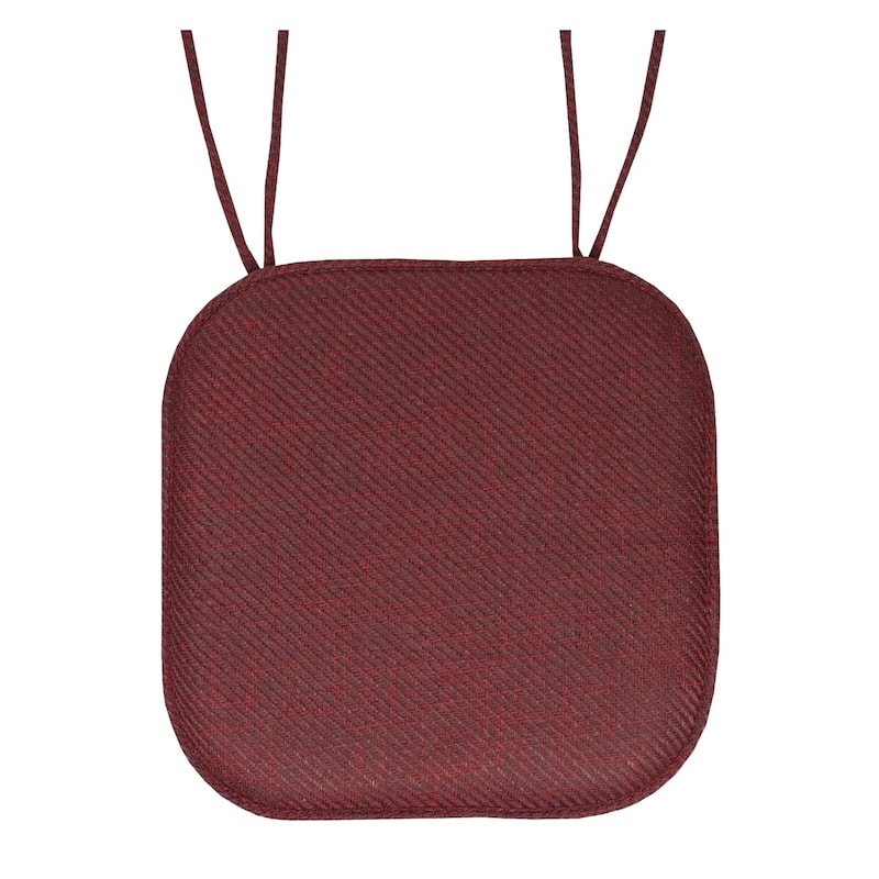 Herringbone Memory Foam 16 x 16 Chair Pad With Ties