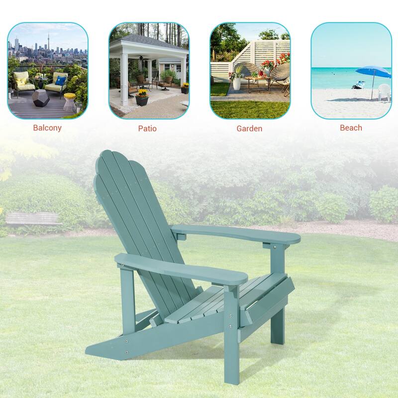 BONOSUKI Outdoor Adirondack Chair,HIPS Wooden-Like Finish Single Chair
