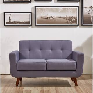 Grace Rainbeau Linen Upholstered Tufted Mid-century Loveseat