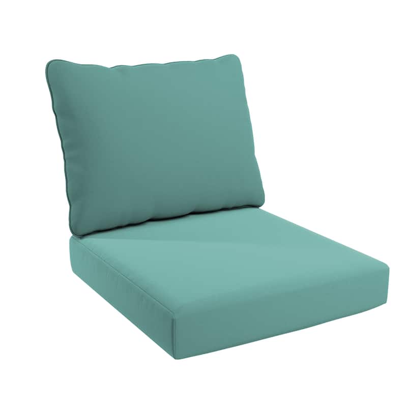 California Umbrella Outdoor Deep Seat Cushion Set, 24" x 48", Sunbrella Fabric, Densified Fiber Fill - Aruba