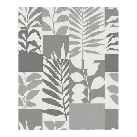 Hammons Silver Block Botanical Wallpaper - 20.5 x 396 x 0.025