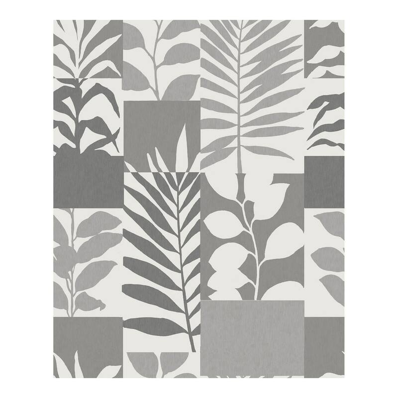 Advantage Hammons Silver Block Botanical Wallpaper - 20.5 x 396 x 0.025