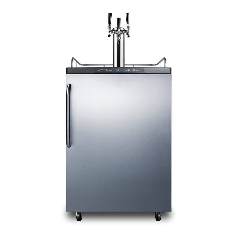 Summit SBC635MTBTRIPLE 24" Wide 5.6 Cu. Ft. Free Standing Triple Tap - Stainless Steel