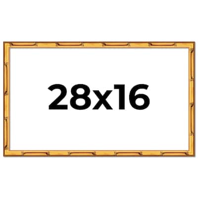 28x16 Frame Gold Bamboo Picture Frame Modern Photo Frame Includes UV Acrylic Shatter Guard Front Acid Free Foam Backing Board