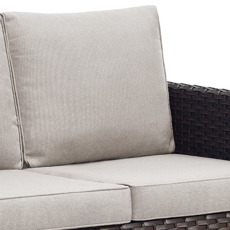Gymojoy 3-Piece Wicker Outdoor Sofa Ottoman Set