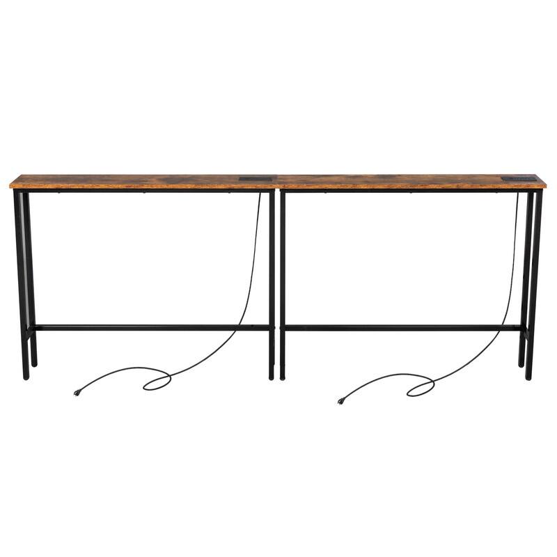 2-piece Set Triamine + Iron 200 * 15 * 79cm with Power Strip Foyer Table
