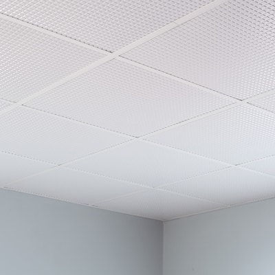 FASÄDE Square Decorative Vinyl 2ft x 2ft Lay in Ceiling Panel in Matte White (5 Pack)