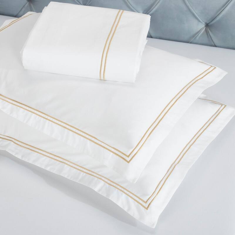 Superior Fieldstone Cotton Two-Line Embroidered Duvet Cover Set
