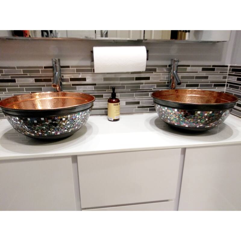 Shockley 16" Vessel Bathroom Sink in Naked Copper
