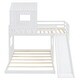 preview thumbnail 10 of 15, Playhouse-inspired Style Twin Over Full Wooden Bunk Bed,Loft Bed with Playhouse,Farmhouse, Ladder, Slide and Guardrails