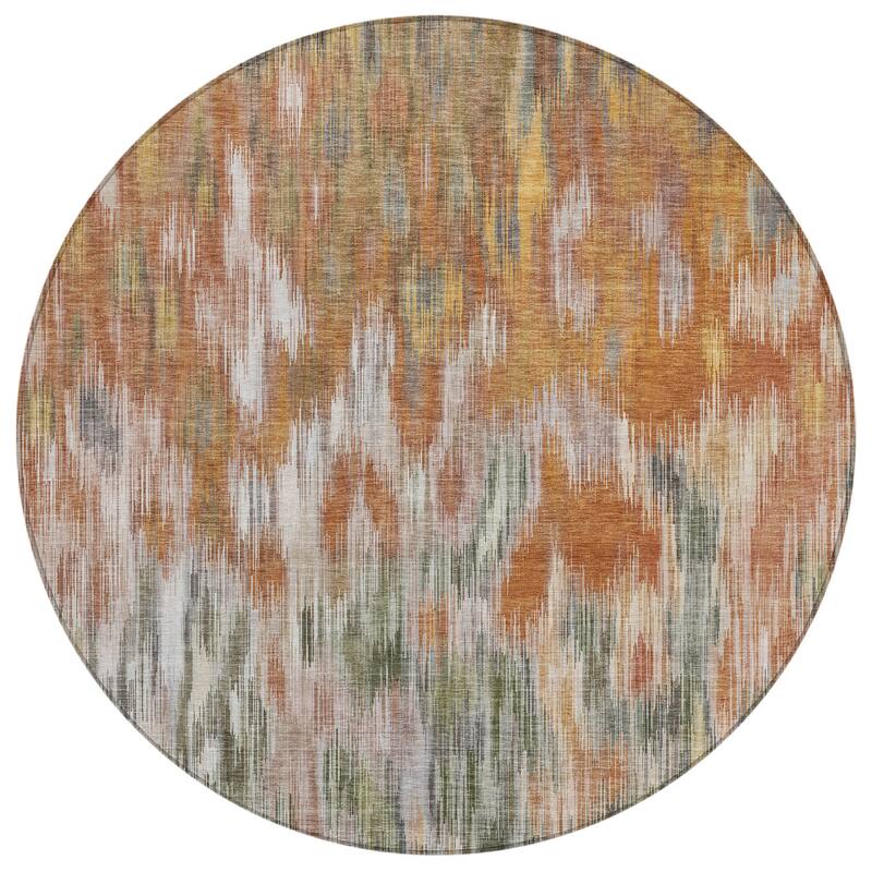 Machine Washable Indoor/Outdoor Modern Watercolor Chantille Rug
