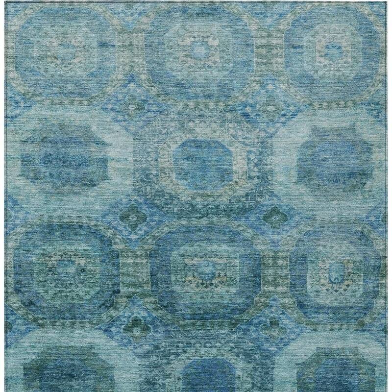 HomeRoots Medallion Transitional Rectangle Outdoor Rug
