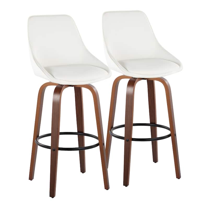 Carson Carrington Alba 30" Fixed-Height Bar Stool with Bent Wood Legs & Round Footrest (Set of 2)