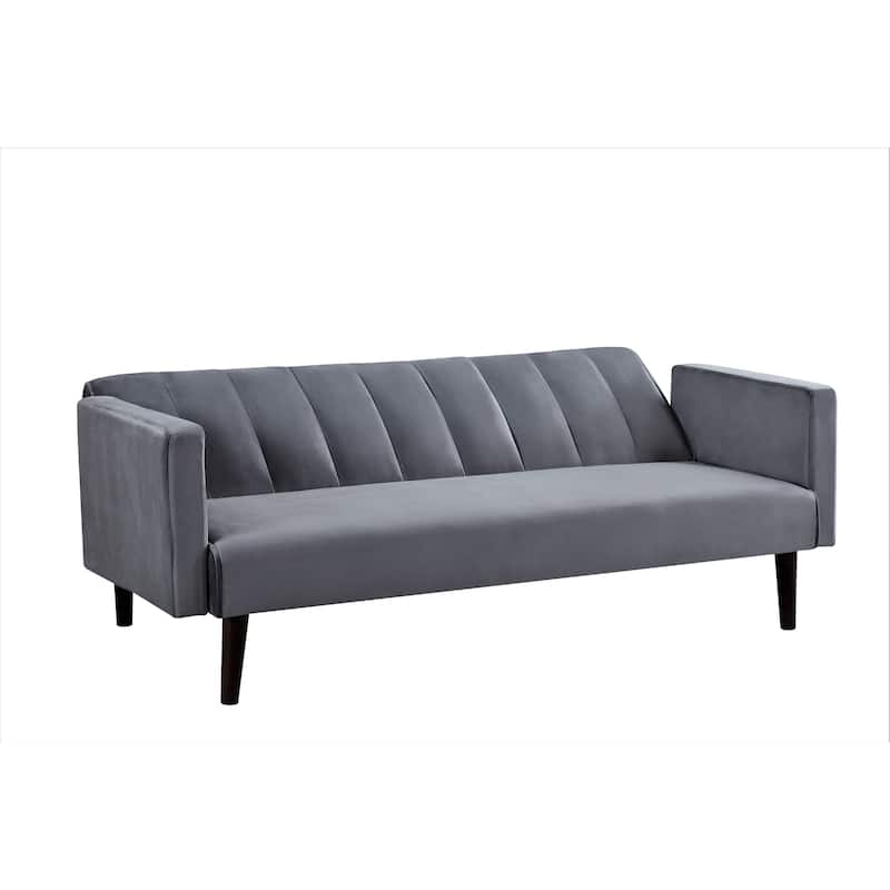 72" Velvet Convertible Futon Sofa Bed-Full Out Twin Sleeper Couch