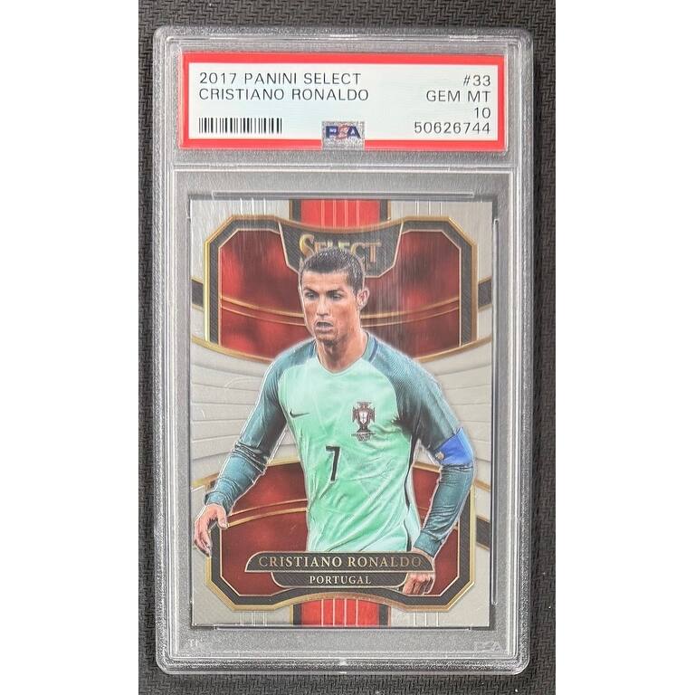 Cristiano Ronaldo 2017 Panini Select Soccer Card #33 Graded PSA 10 Cert # 50626744 - 8' x 11'