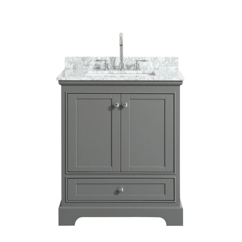 Wyndham Collection Deborah 30" Free Standing Single Vanity Set with