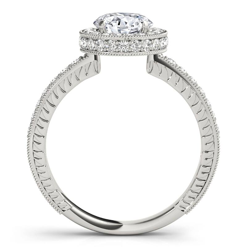 Auriya 14k White Gold Lab Grown Round Diamond Halo Engagement Ring 0.50 to 5.00 ct. tw. (F-G VS)