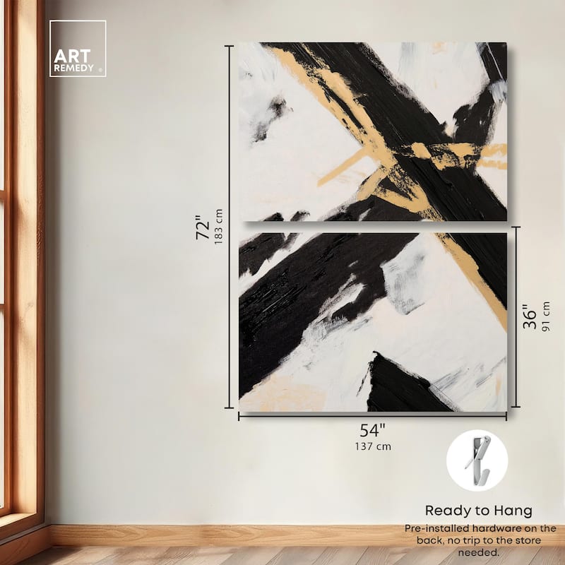 Weight of Black III Canvas Set of 2 by Art Remedy, Gallery Wrapped