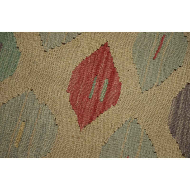 Hand Woven Oriental 100% Wool Carpet Southwestern Modern Beige & Ivories Kilim Area Rug - 5' 0'' X 3' 0''
