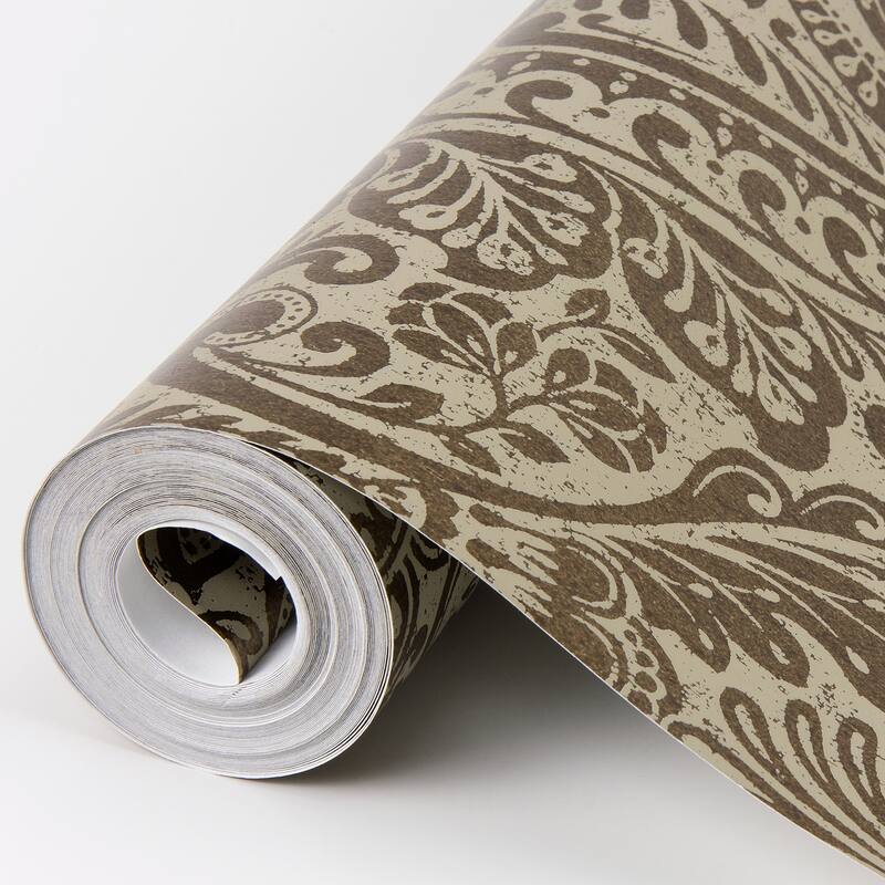 A-Street Prints Artemis Bronze Floral Damask Wallpaper