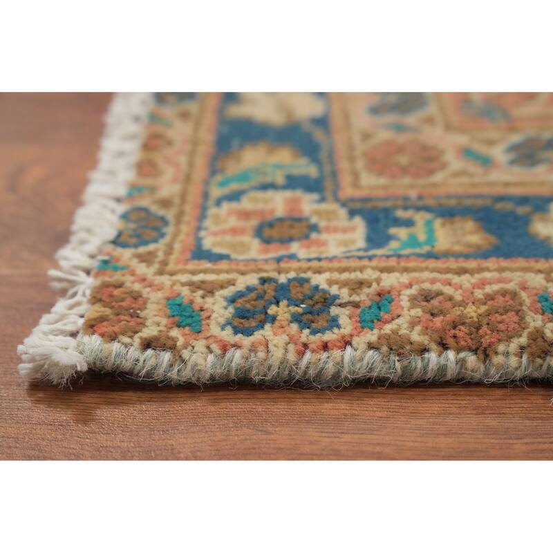 Hand Knotted Oriental 100% Wool Carpet Traditional Floral Pink Mashad Area Rug - 13' 1'' X 9' 8''