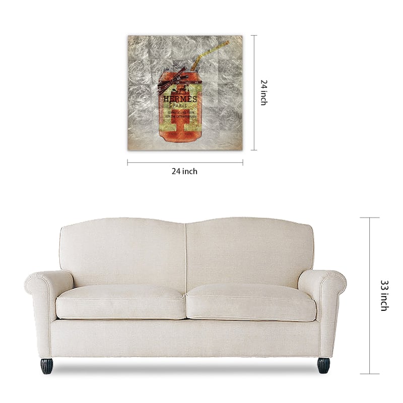 Fashion Drinks Reverse Printed Tempered Glass with Silver Leaf