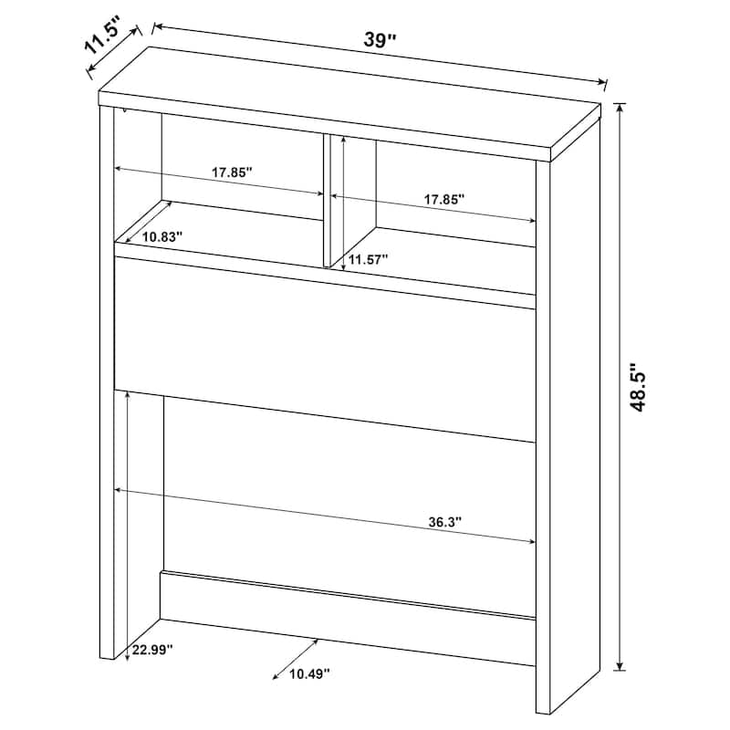 Westpark 3-Piece Bedroom Set Bookcase Headboard