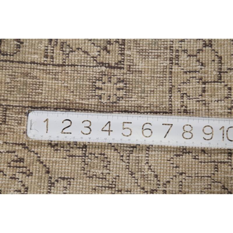 Distressed Blue Tabriz Persian Vintage Rug Hand-Knotted Wool Carpet - 6'10"x 10'8"