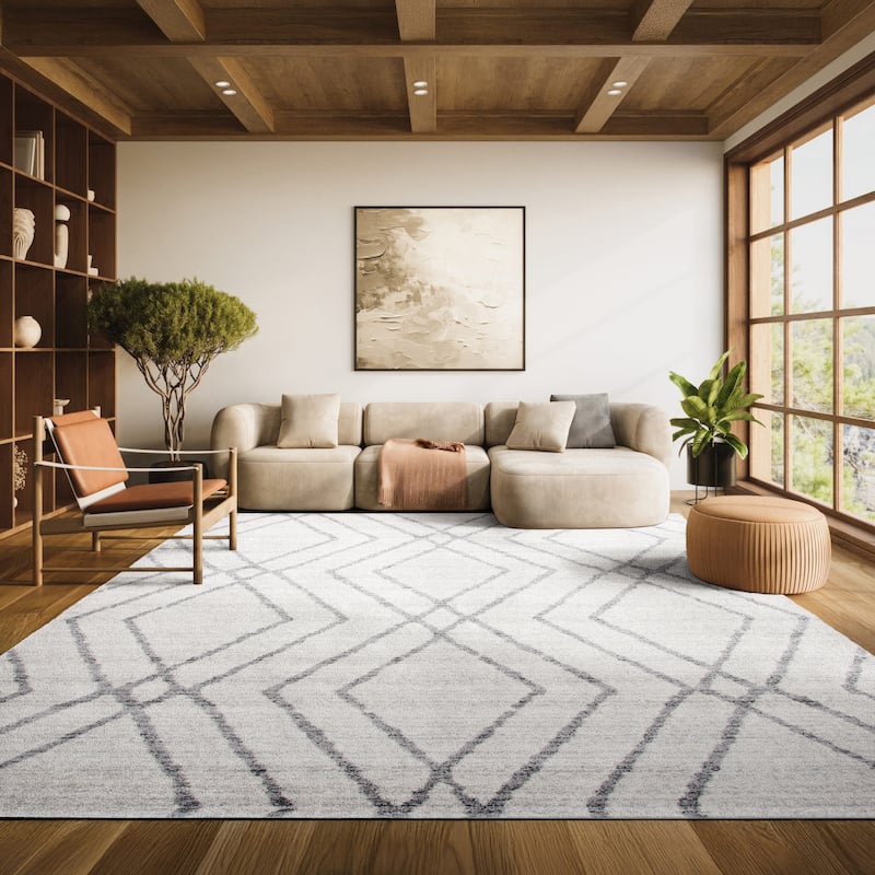 SAFAVIEH Adirondack Konstantin Modern Geometric Rug - 9' x 12' - Ivory/Grey