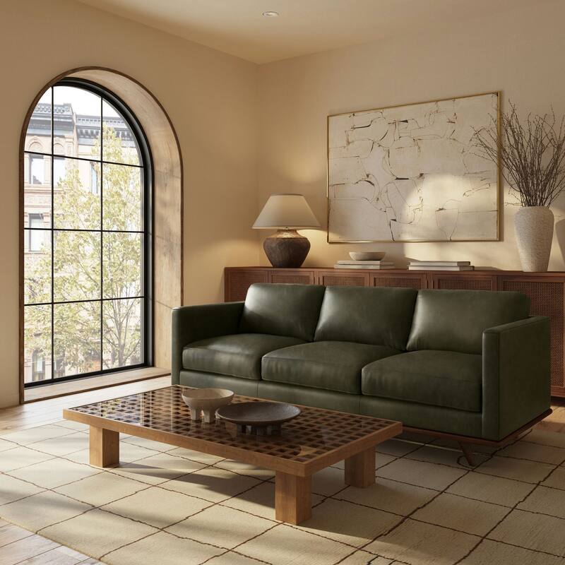 Poly & Bark Nolita 85" Sofa - Full Grain Genuine Italian Leather