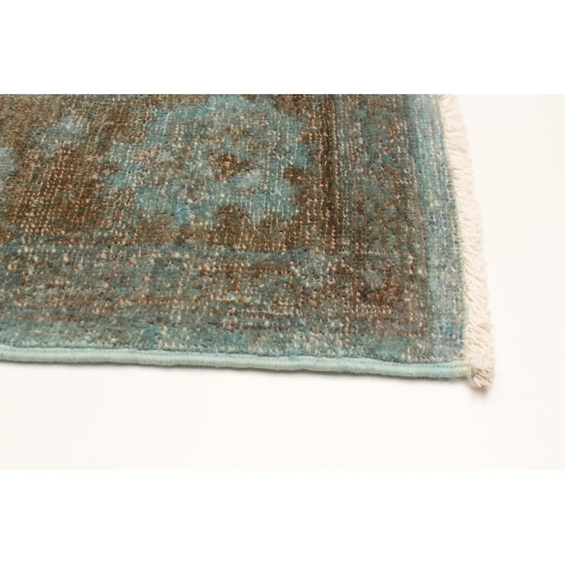 ECARPETGALLERY Hand-knotted Vibrance Turquoise Wool Rug - 4'8 x 6'6